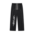 Contrast-Stitched Fleece uncuffed Sweatpants