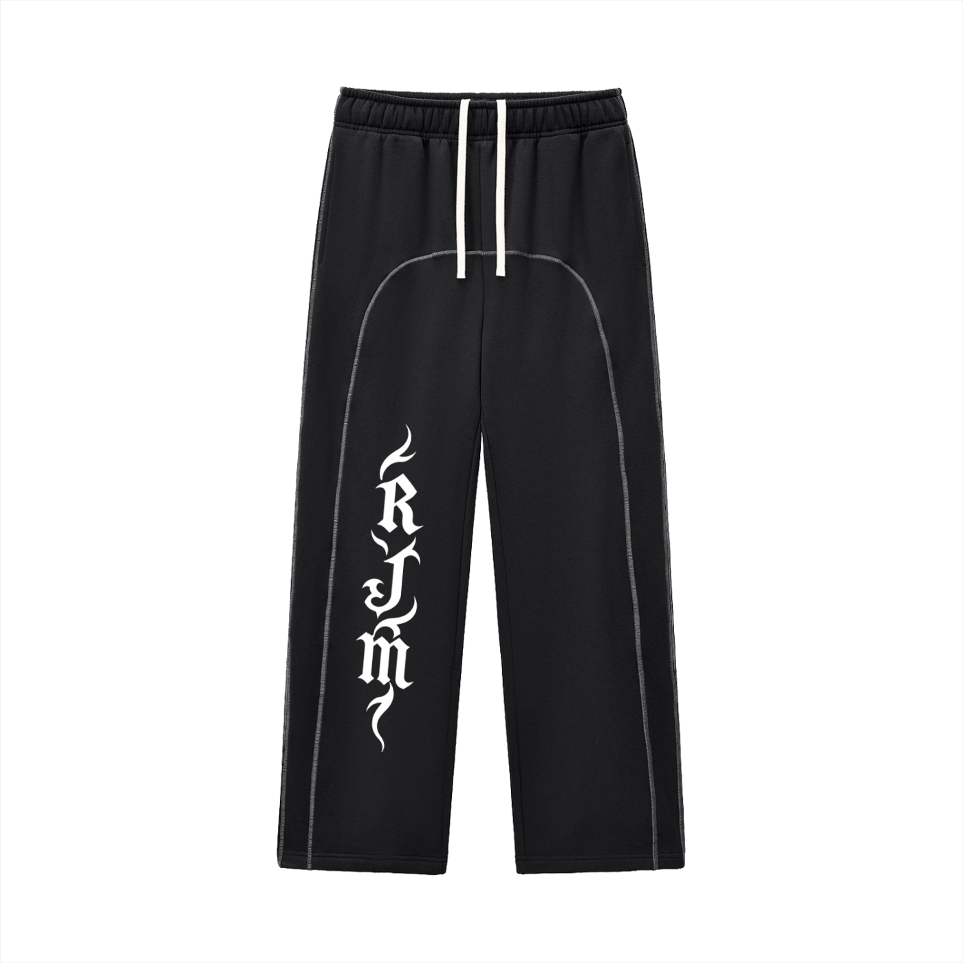 Contrast-Stitched Fleece uncuffed Sweatpants