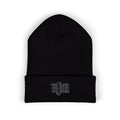 Embroidered 'RJM' Classic Cuffed Beanie — Cozy Gothic Knit Hat