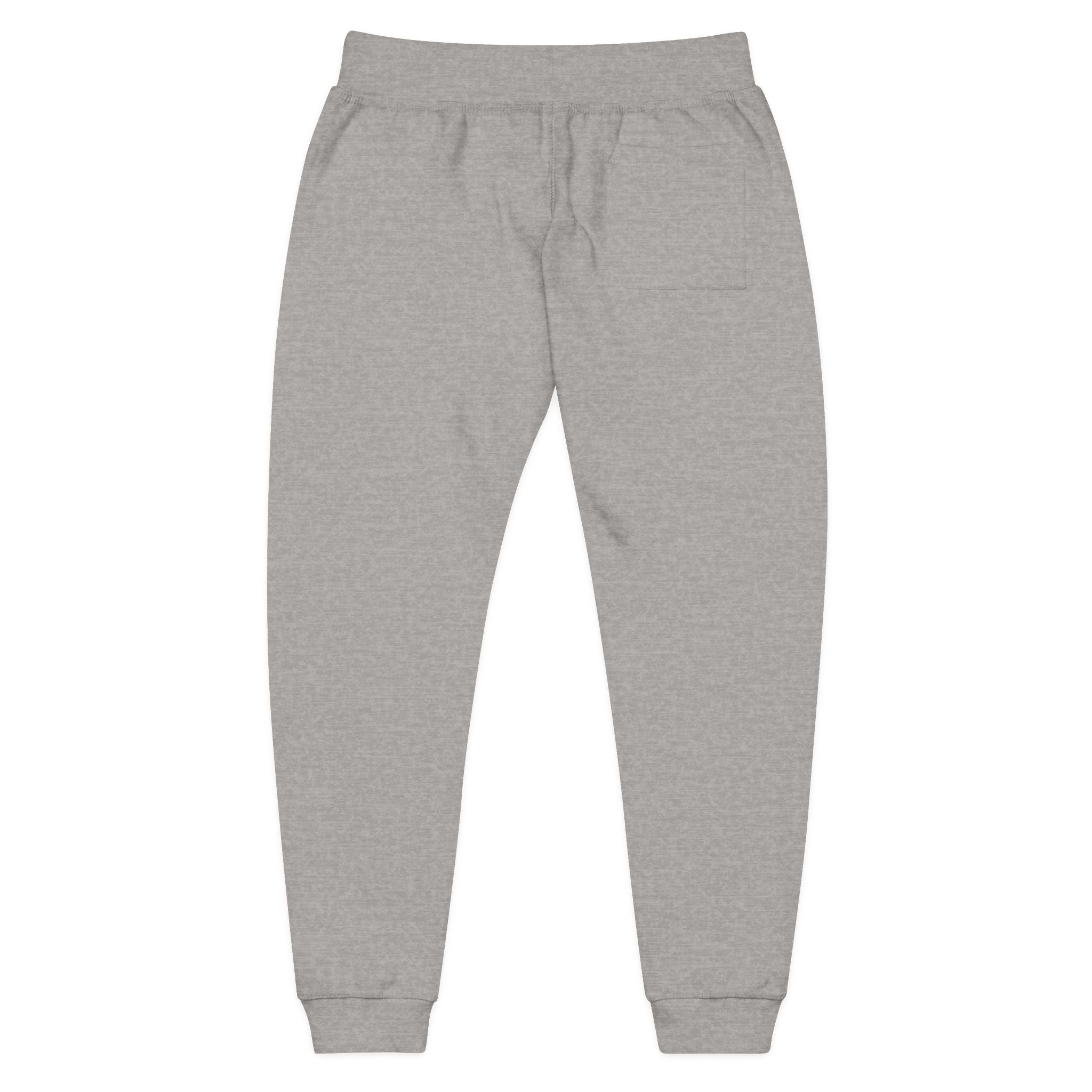 Embroidered 'RJM' Fleece Sweatpants — White Cozy Joggers