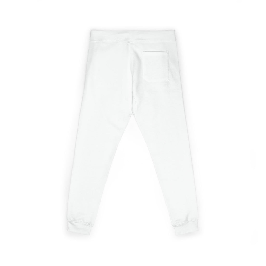 Embroidered 'RJM' Fleece Sweatpants — White Cozy Joggers