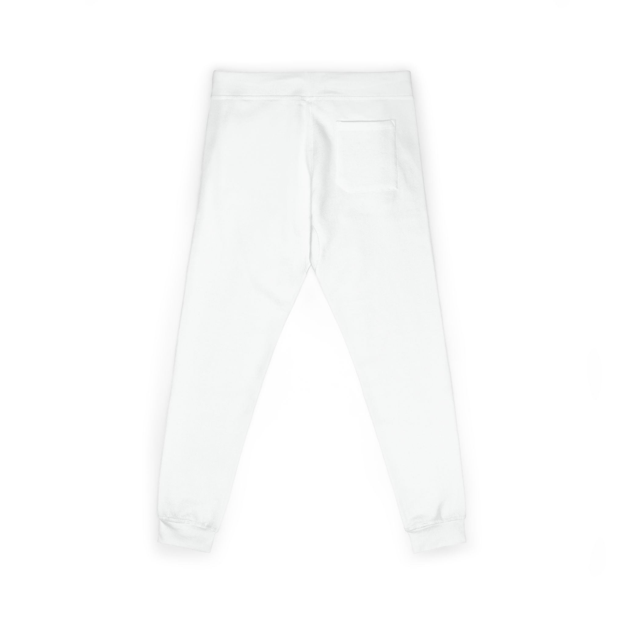 Embroidered 'RJM' Fleece Sweatpants — White Cozy Joggers