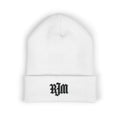Embroidered 'RJM' Classic Cuffed Beanie — Cozy Gothic Knit Hat