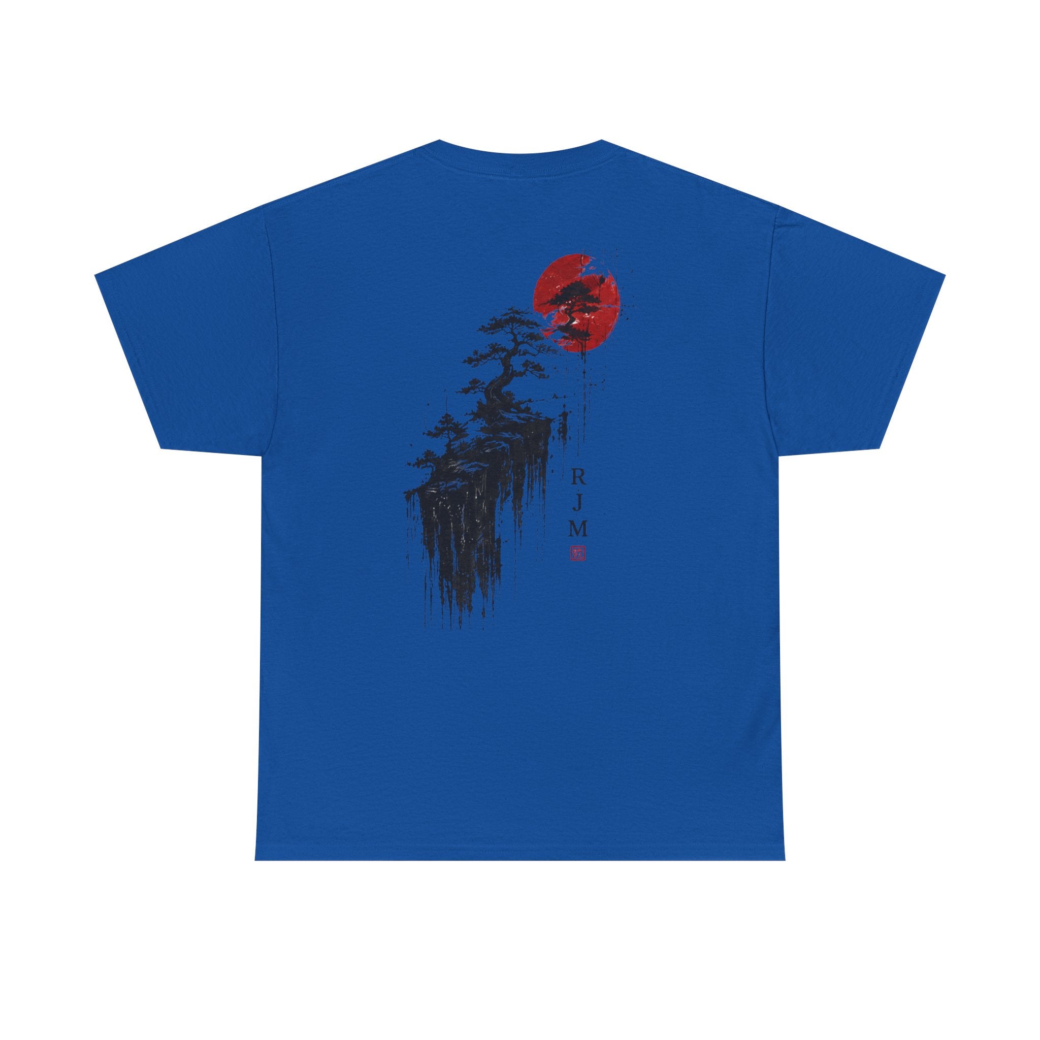 Zen Pine & Red Sun T‑Shirt — Japanese Ink Landscape Tee (RJM)