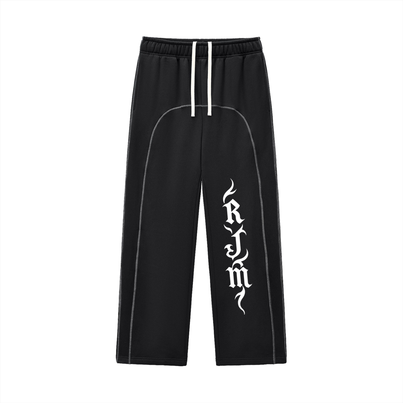 Contrast-Stitched Fleece uncuffed Sweatpants