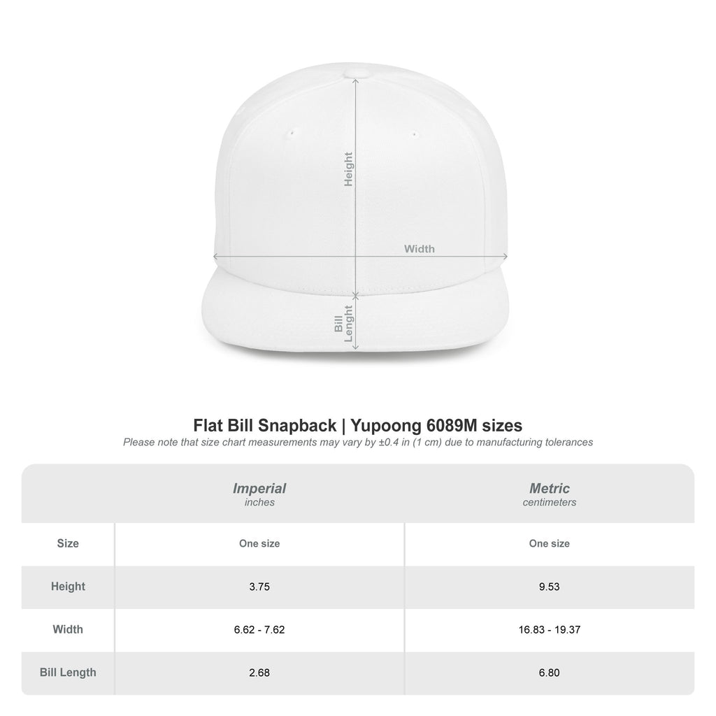 'RJM' design Flat Bill Snapback Cap