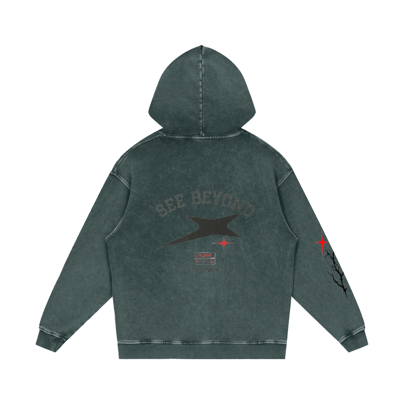 Snow Washed Loose Cotton Hoodie