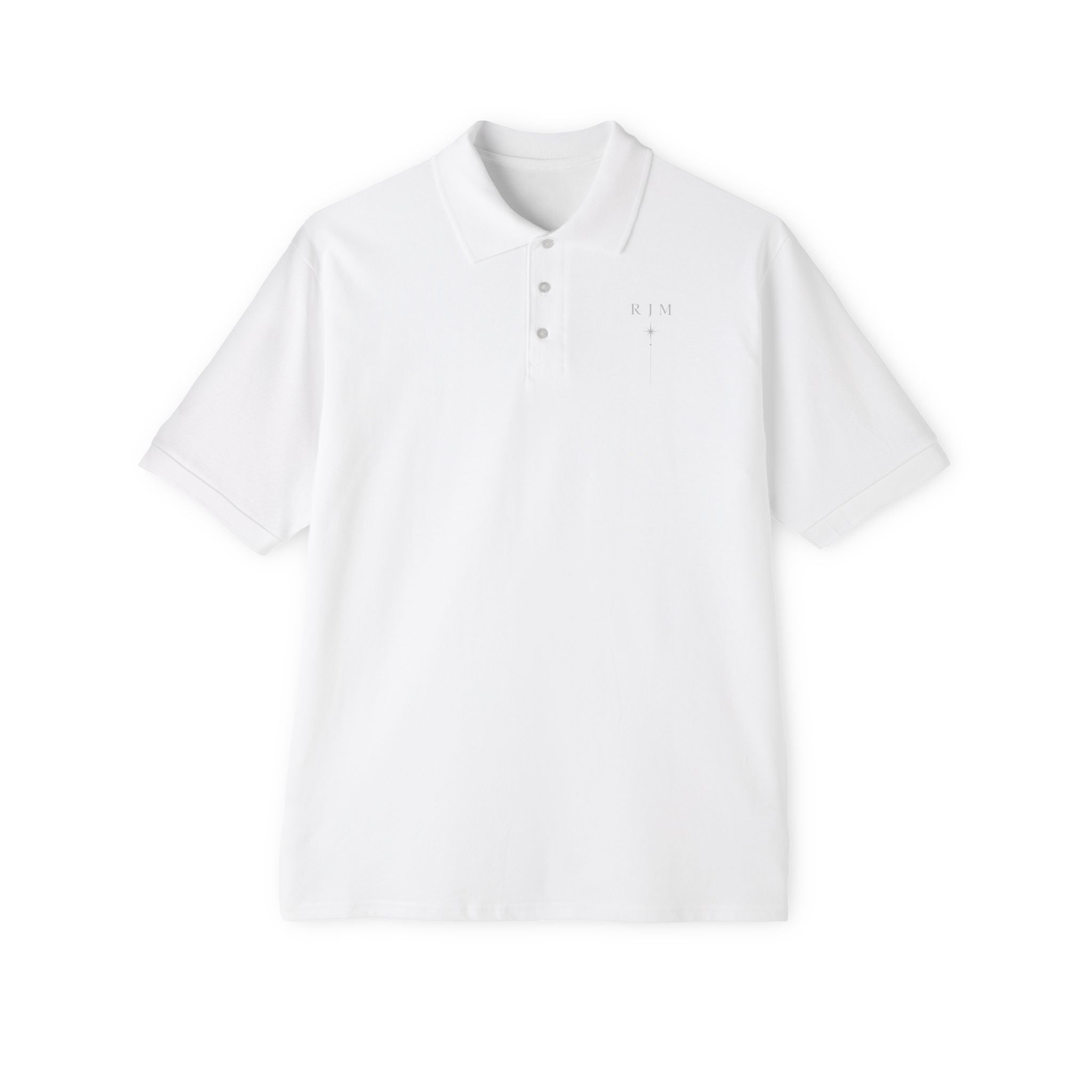 Men's White Piqué Polo Shirt — Classic Breathable Golf & Casual Polo