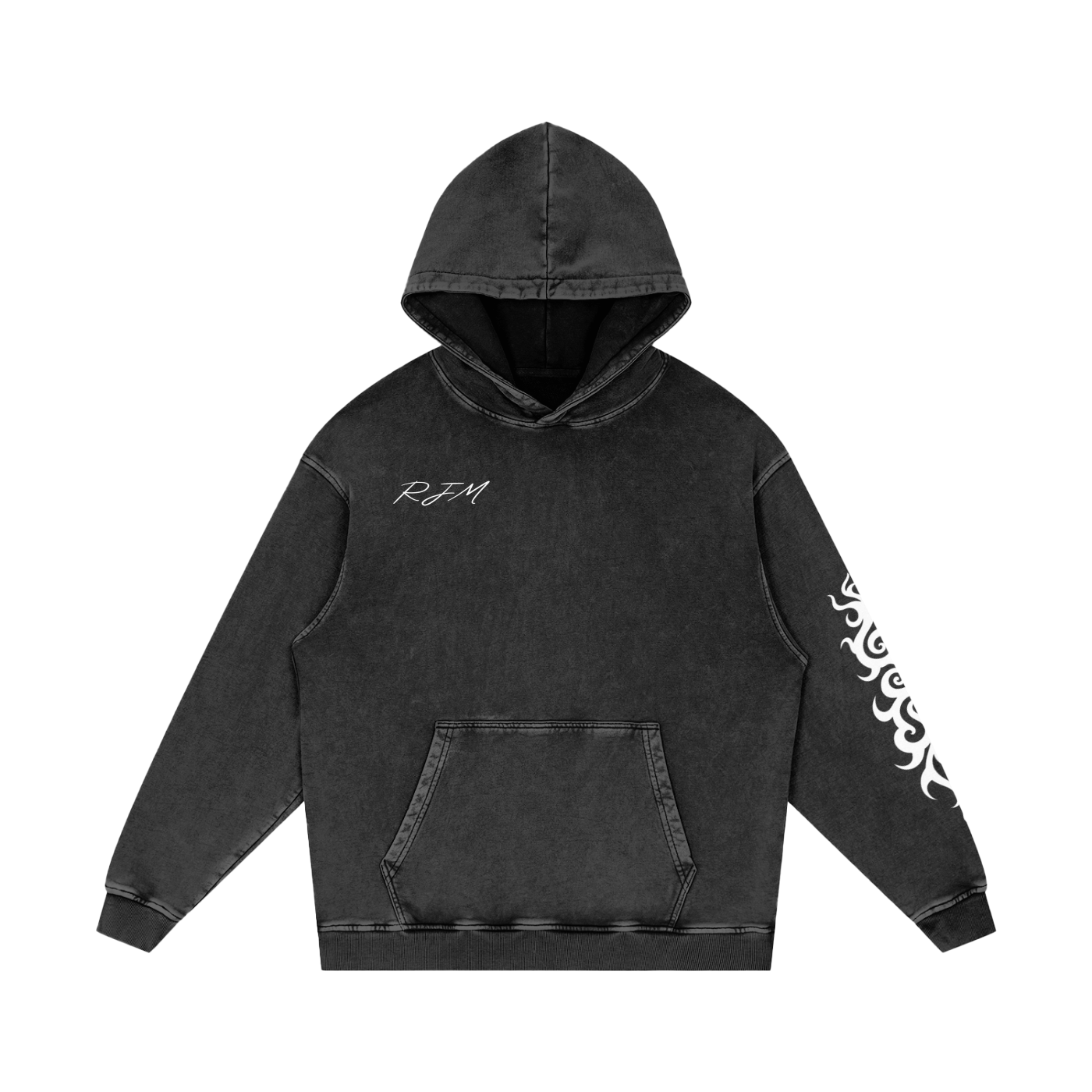 Snow Washed Loose Cotton Hoodie
