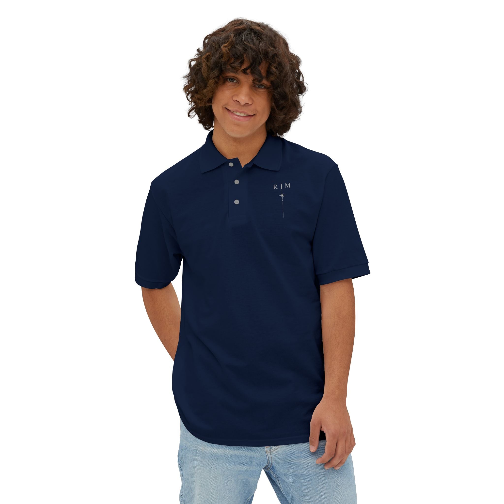Men's White Piqué Polo Shirt — Classic Breathable Golf & Casual Polo