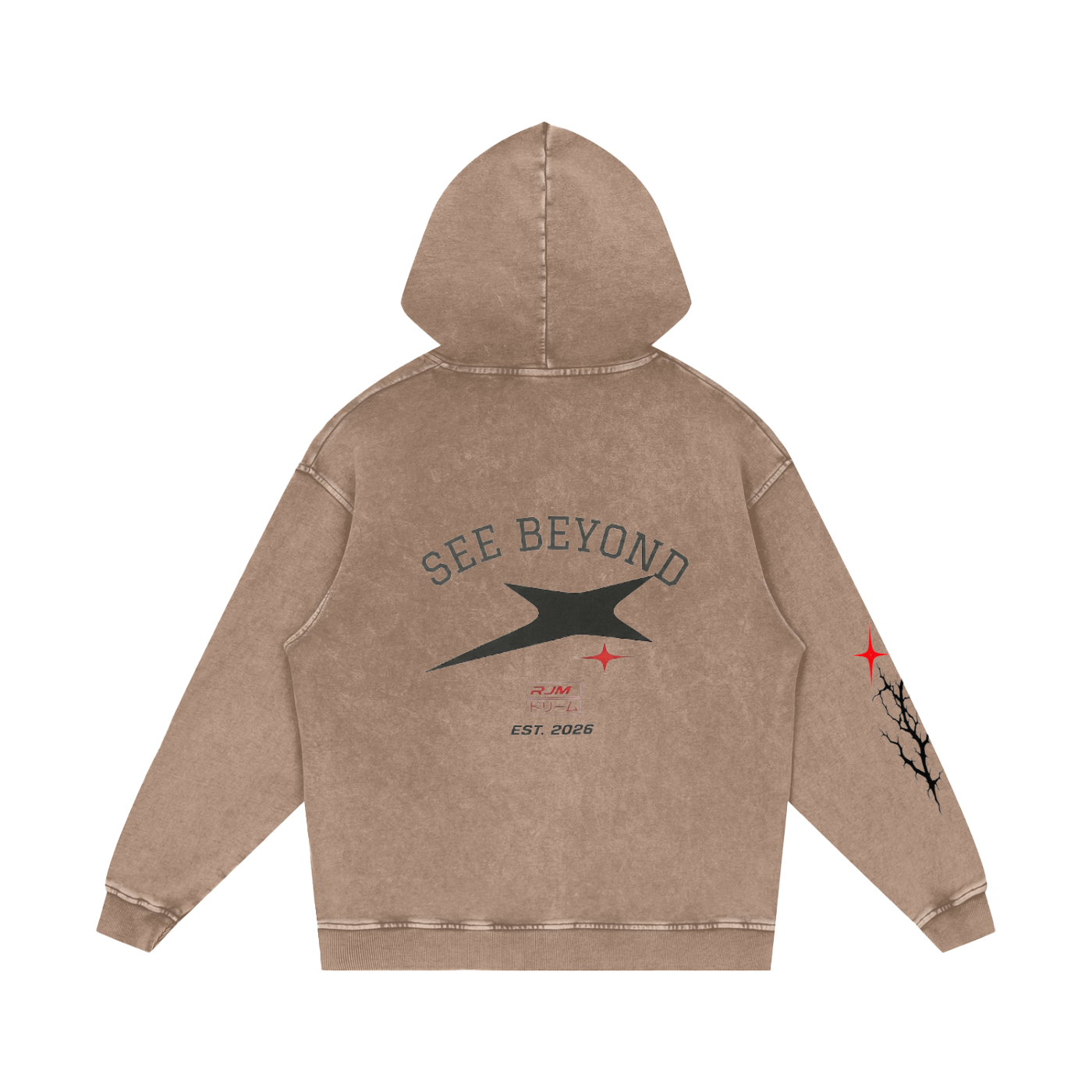 Snow Washed Loose Cotton Hoodie