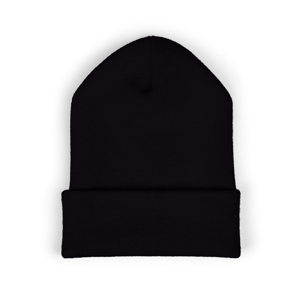 Embroidered 'RJM' Classic Cuffed Beanie — Cozy Gothic Knit Hat