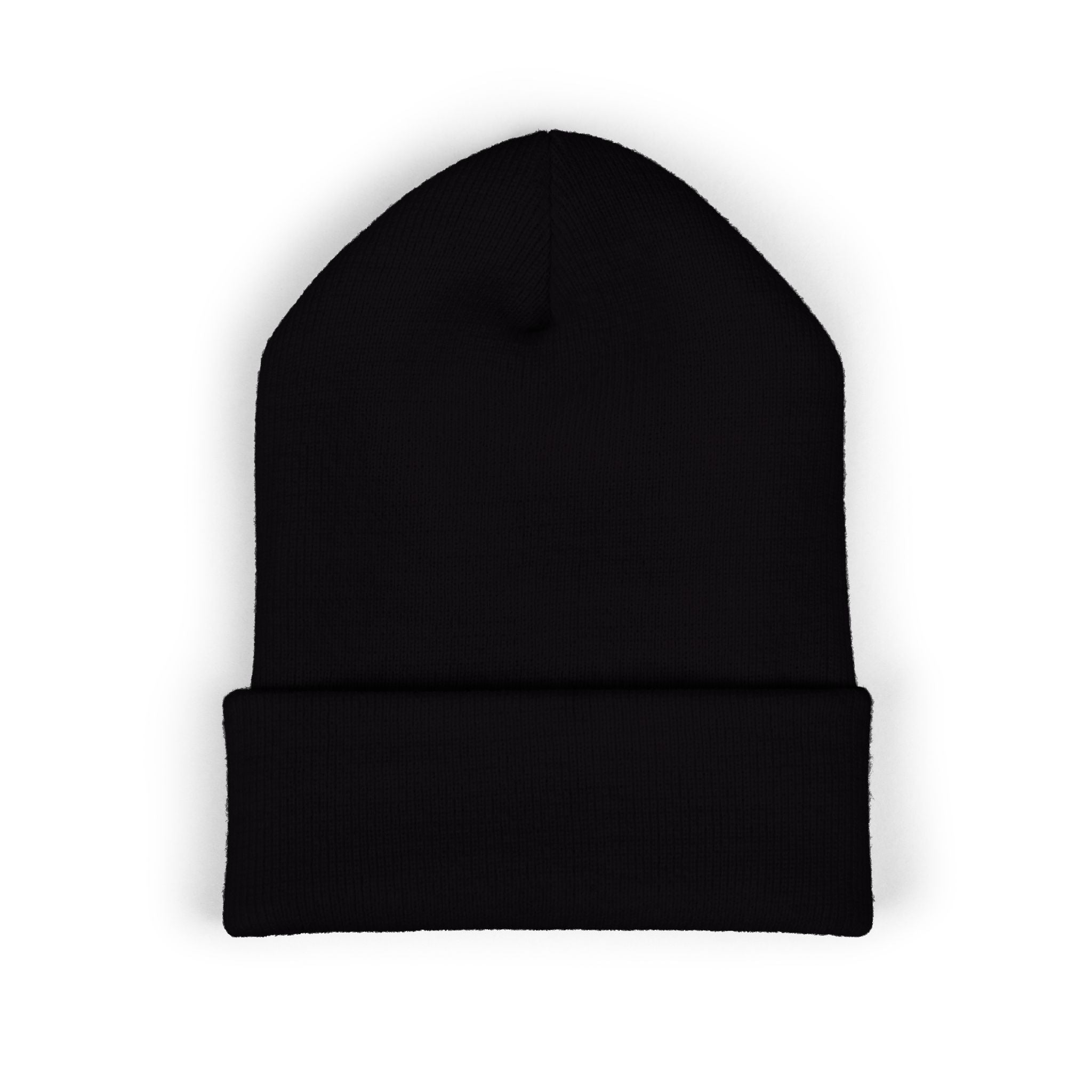 Embroidered 'RJM' Classic Cuffed Beanie — Cozy Gothic Knit Hat