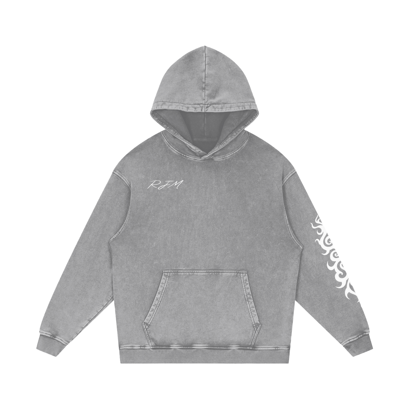 Snow Washed Loose Cotton Hoodie