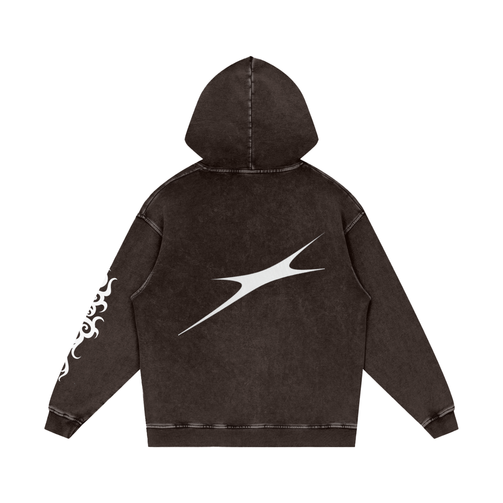 Snow Washed Loose Cotton Hoodie