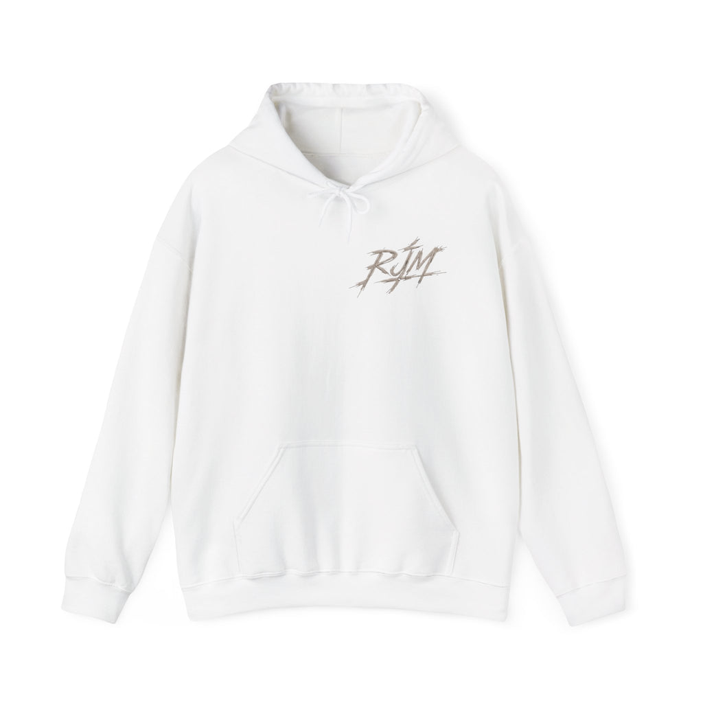 RJM Calligraphy Hoodie — Minimal Zen Dragon Graphic Hooded Sweatshirt