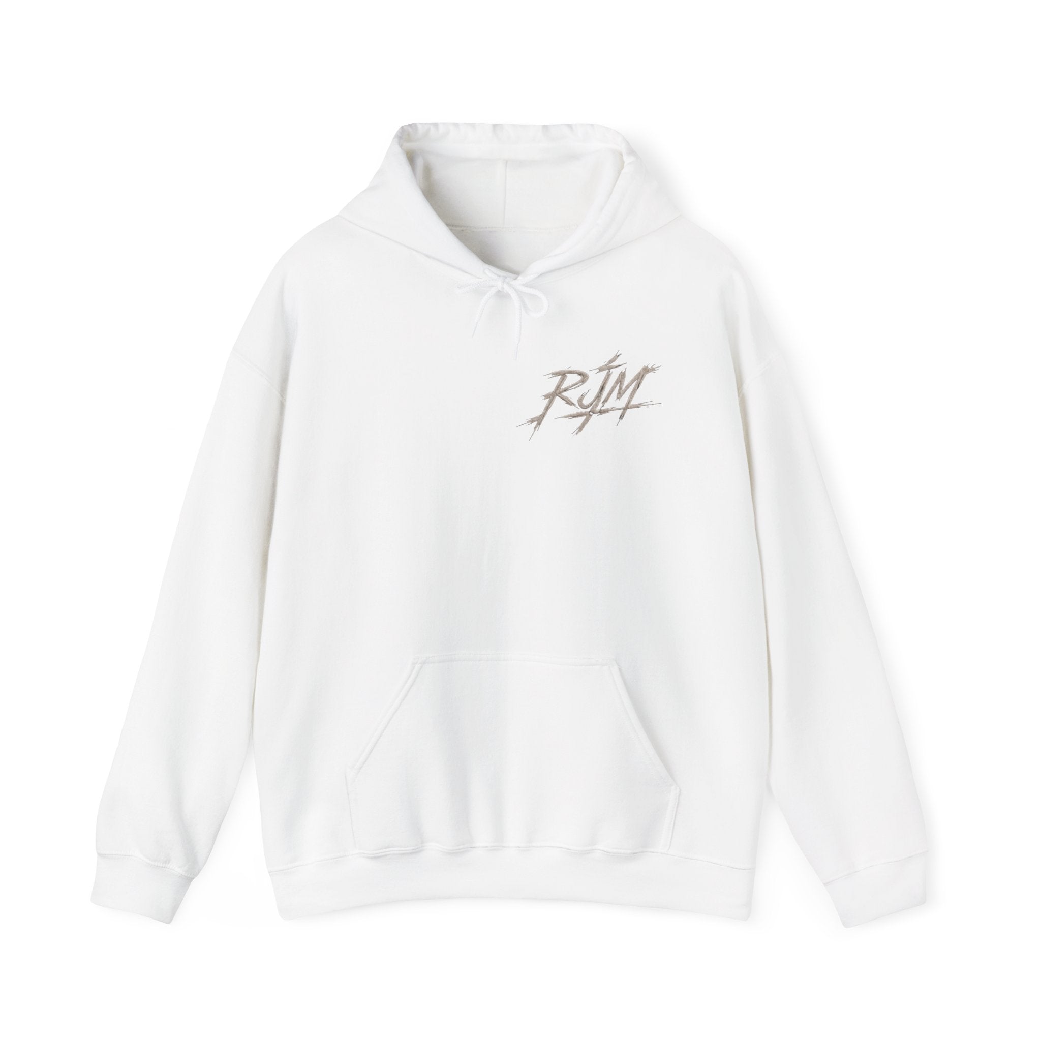 RJM Calligraphy Hoodie — Minimal Zen Dragon Graphic Hooded Sweatshirt