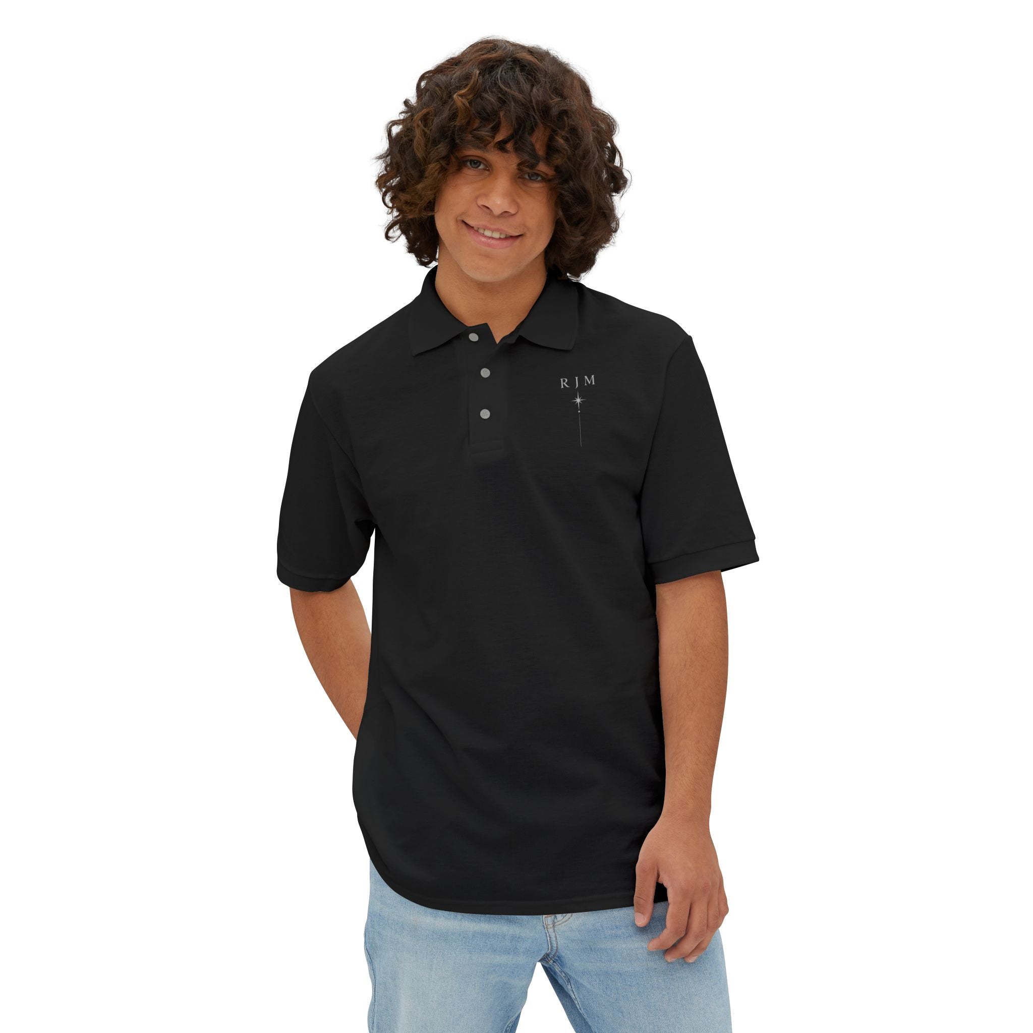 Men's White Piqué Polo Shirt — Classic Breathable Golf & Casual Polo