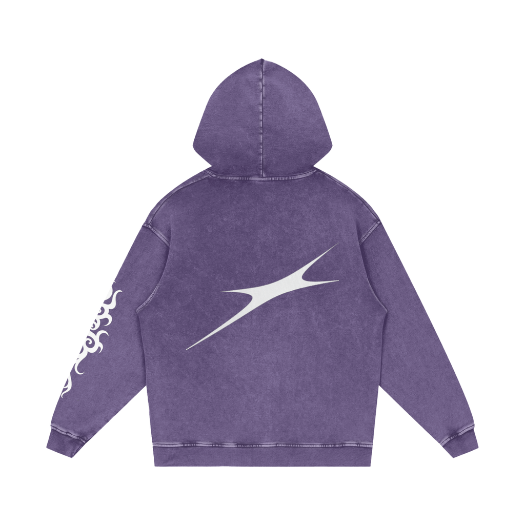 Snow Washed Loose Cotton Hoodie