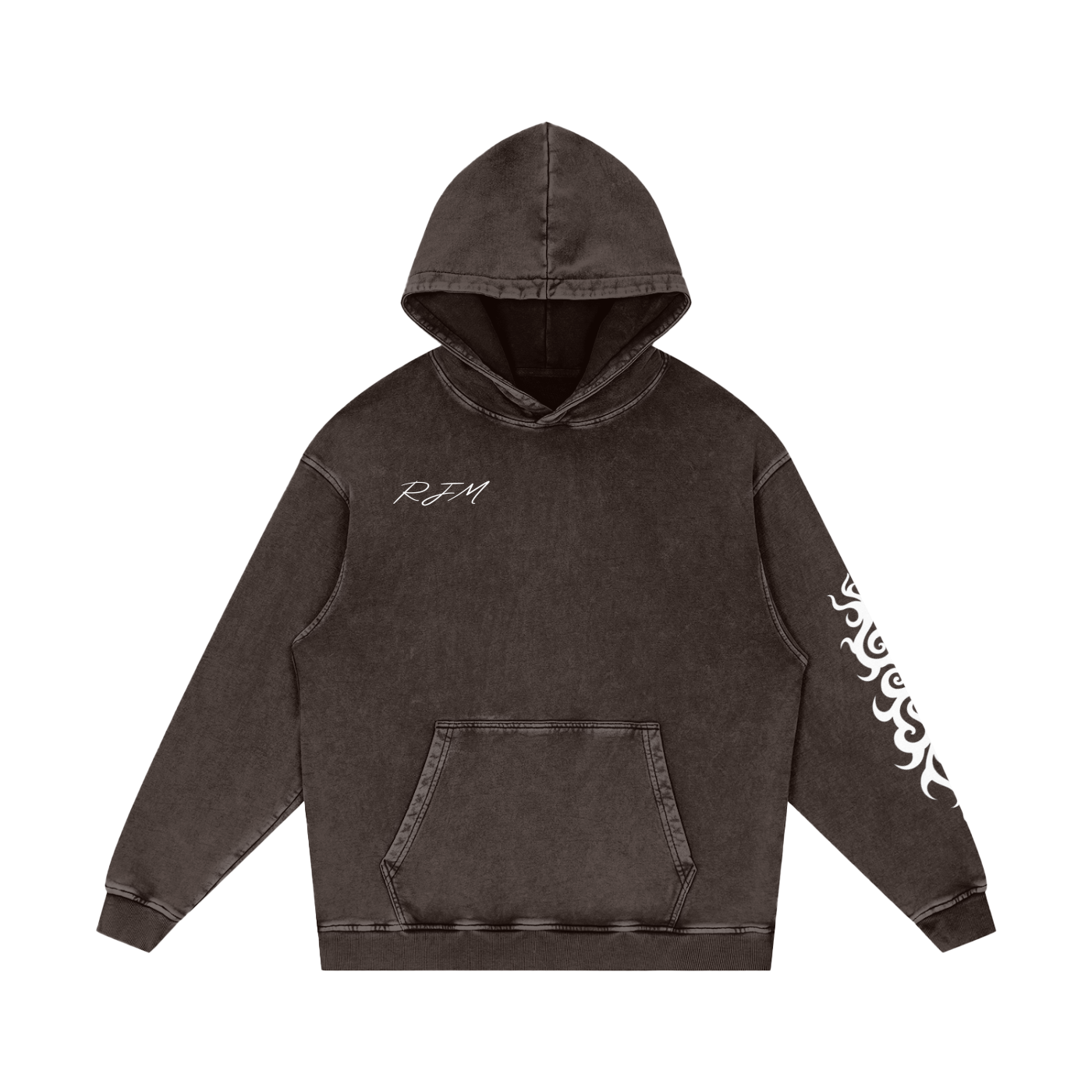Snow Washed Loose Cotton Hoodie