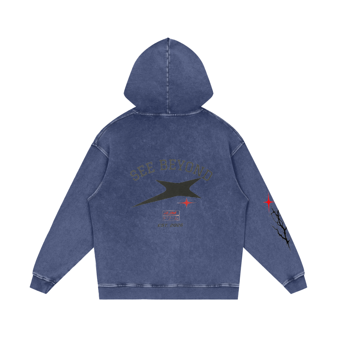 Snow Washed Loose Cotton Hoodie