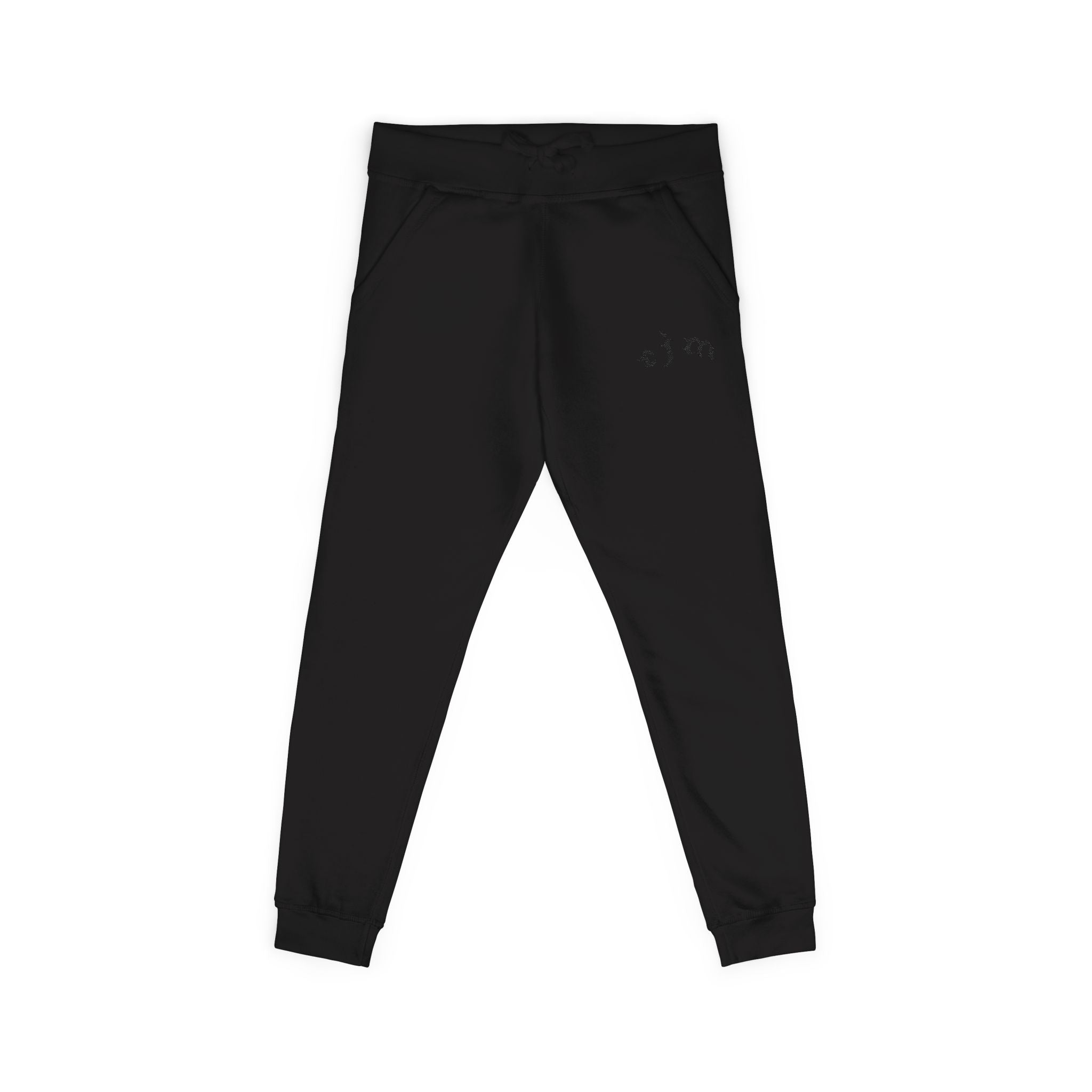 Embroidered 'RJM' Fleece Sweatpants — White Cozy Joggers