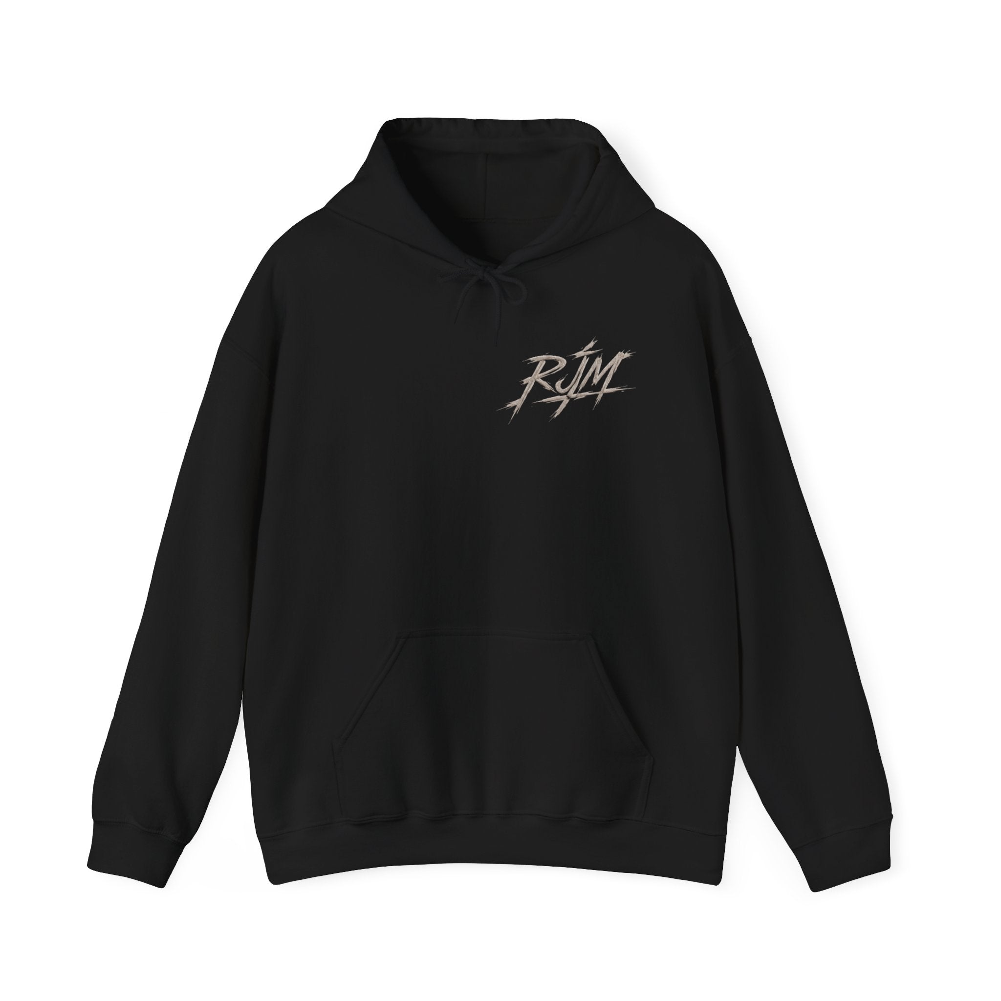 RJM Calligraphy Hoodie — Minimal Zen Dragon Graphic Hooded Sweatshirt