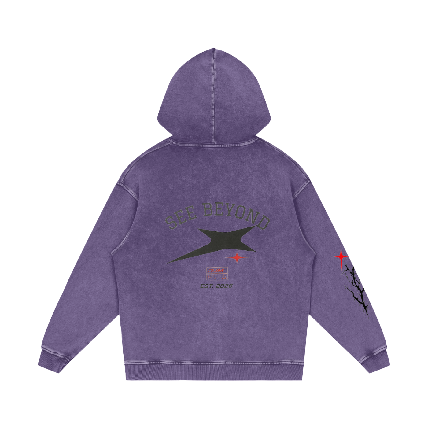 Snow Washed Loose Cotton Hoodie