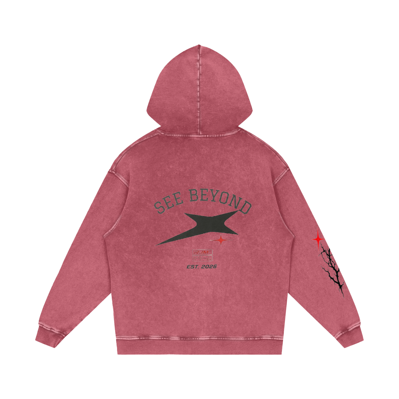 Snow Washed Loose Cotton Hoodie