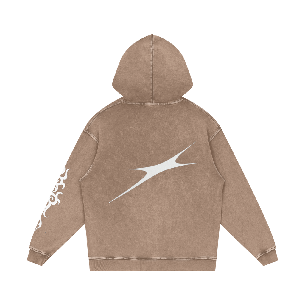 Snow Washed Loose Cotton Hoodie