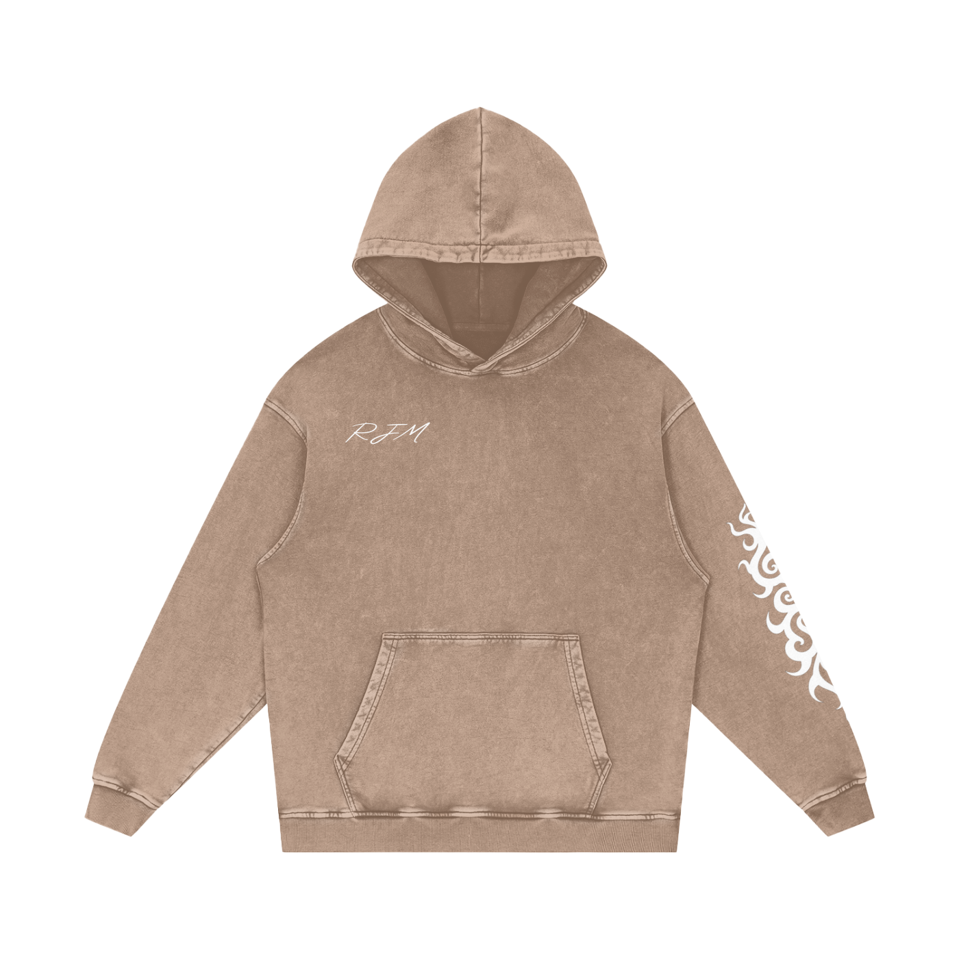 Snow Washed Loose Cotton Hoodie