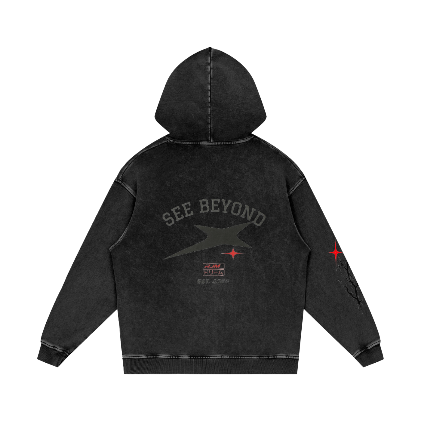 Snow Washed Loose Cotton Hoodie