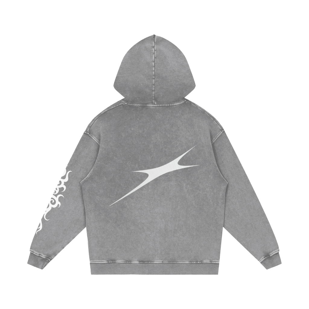 Snow Washed Loose Cotton Hoodie