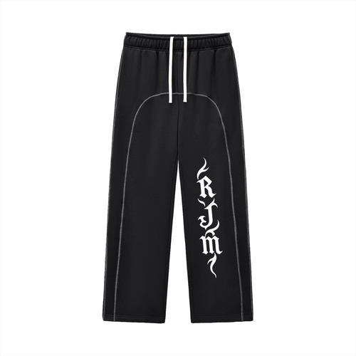 Contrast-Stitched Fleece uncuffed Sweatpants